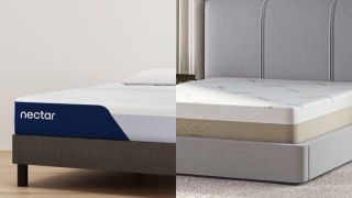 The Nectar Classic mattress directly next to the Saatva Contour5 mattress