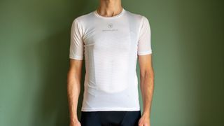 Tom wearing a white Endura Translite II base layer 