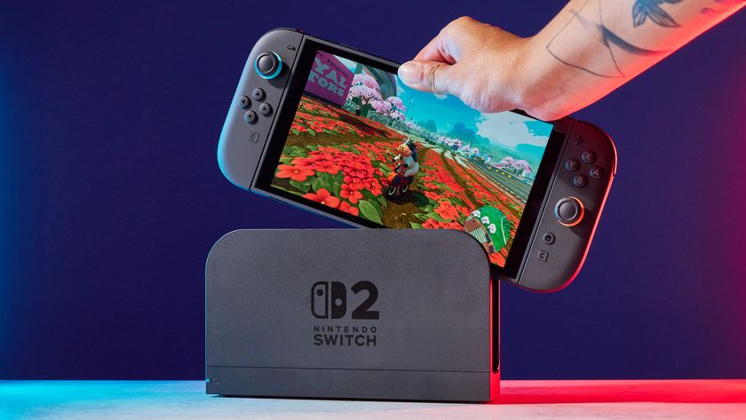 A Nintendo Switch 2 photographed under RGB lighting