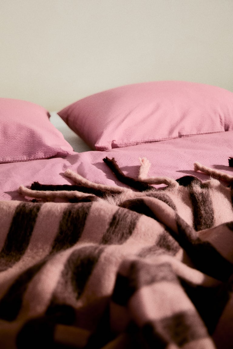 Patterned Wool-Blend Blanket
