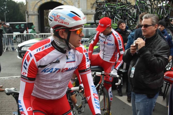 Milan-San Remo winner Alexander Kristoff (Katusha) at the start of Dwars door Vlaanderen.