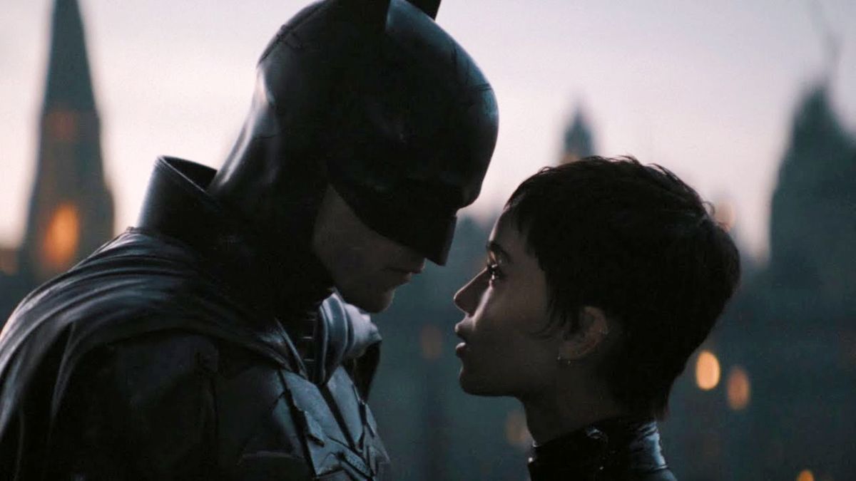 Robert Pattinson and Zoe Kravitz in The Batman