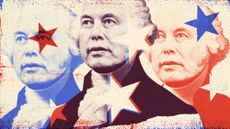 Photo illustration of Elon Musk dressed as George Washington