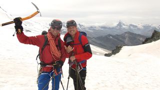 Leo Houlding and Ed Jackson during their 2021 expedition to the Alps