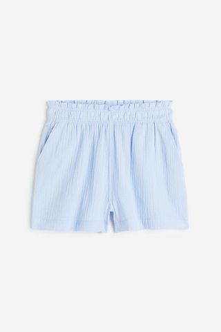 Crinkled Cotton Shorts