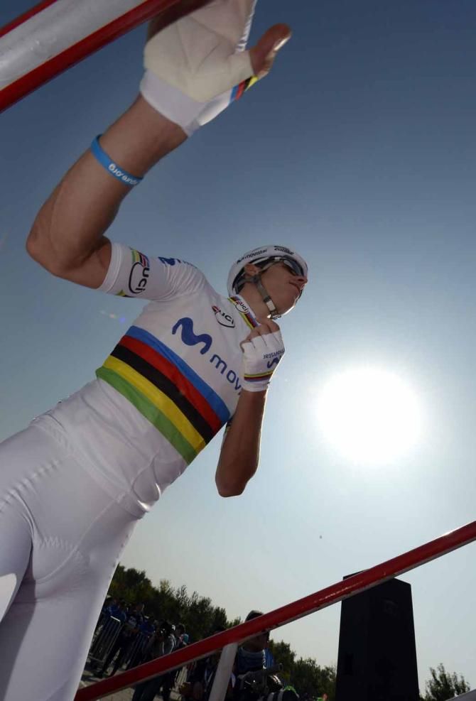 Rui Costa (Movistar) ahead of the opening stage of the Tour of Beijing.