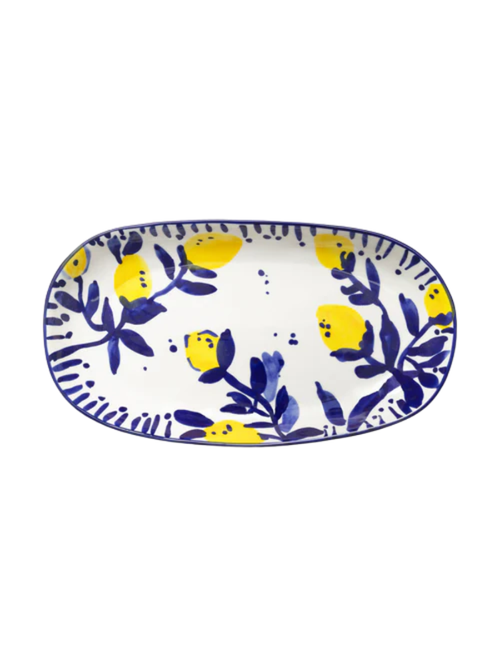 Hand-Painted Stoneware Lemon Platter