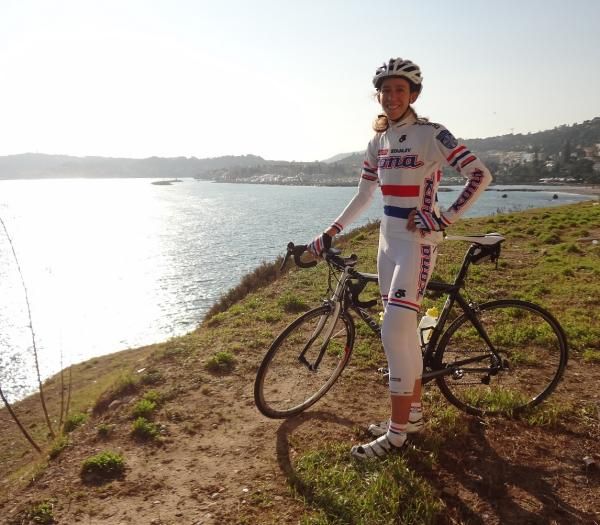 Helen Wyman in Monaco enjoying the good weather