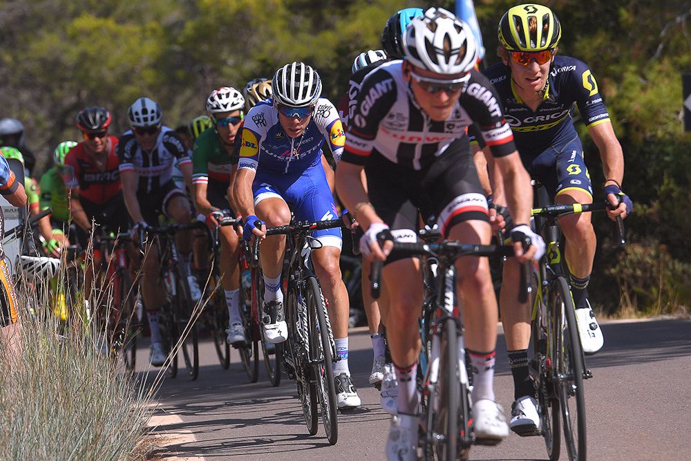 Riders climb during stage 6 at the Vuelta