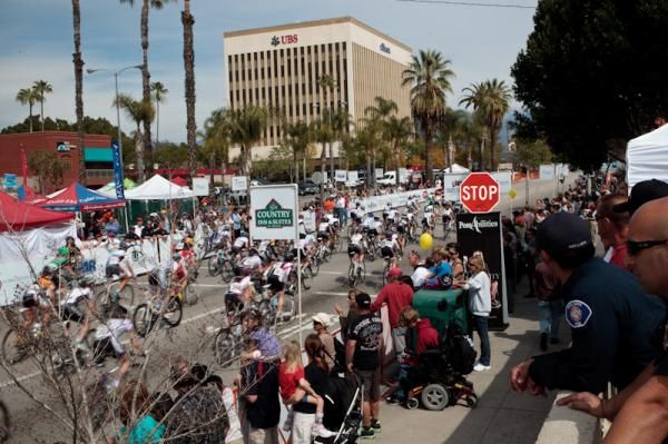 The women are off in downtown Redlands.