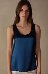 Silk and Modal Vest in Intense Blue £45.00 | Intimissimi