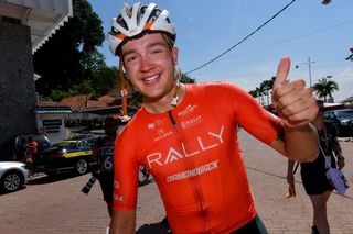 Thumbs up for stage winner Adam De Vos (Rally)