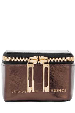 Victoria Beckham Micro metallic leather vanity bag