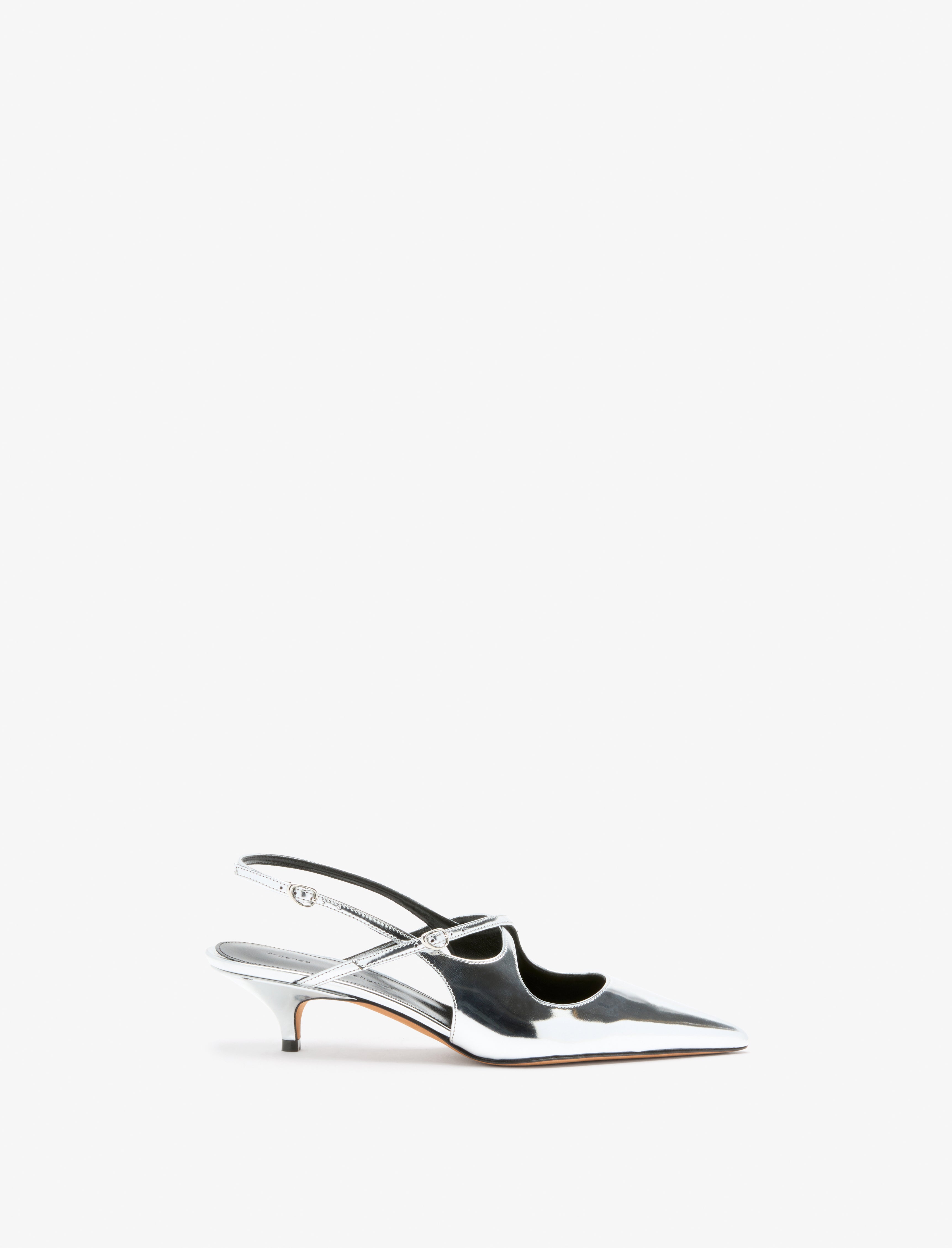 Proenza Schouler Slash Crossover Slingback Pumps - Silver | Proenza Schouler Official Site
