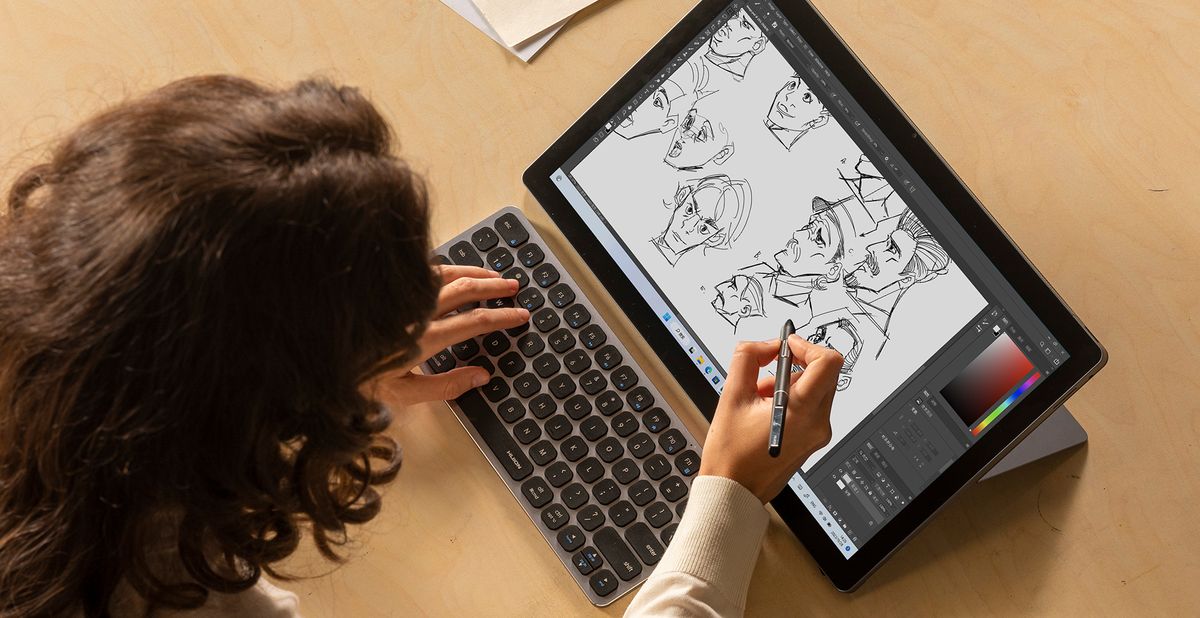 Huion Kamvas Studio 16 in use