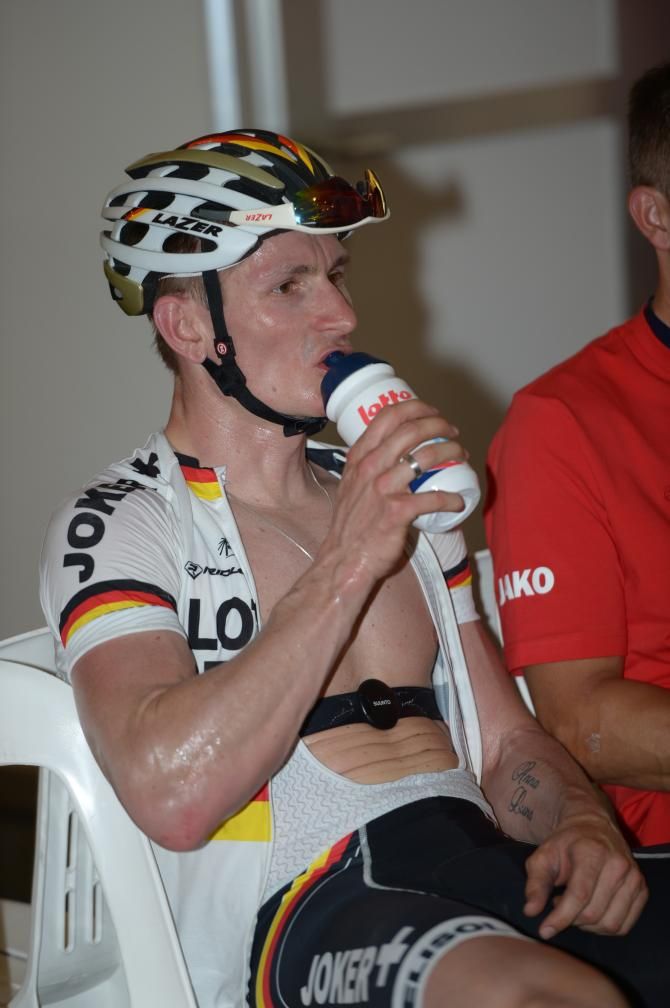 Andr&eacute; Griepel waits for the rest of his team
