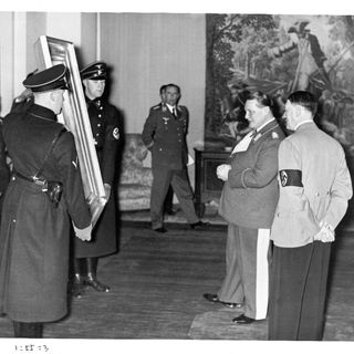 Hitler and Goering survey works of art