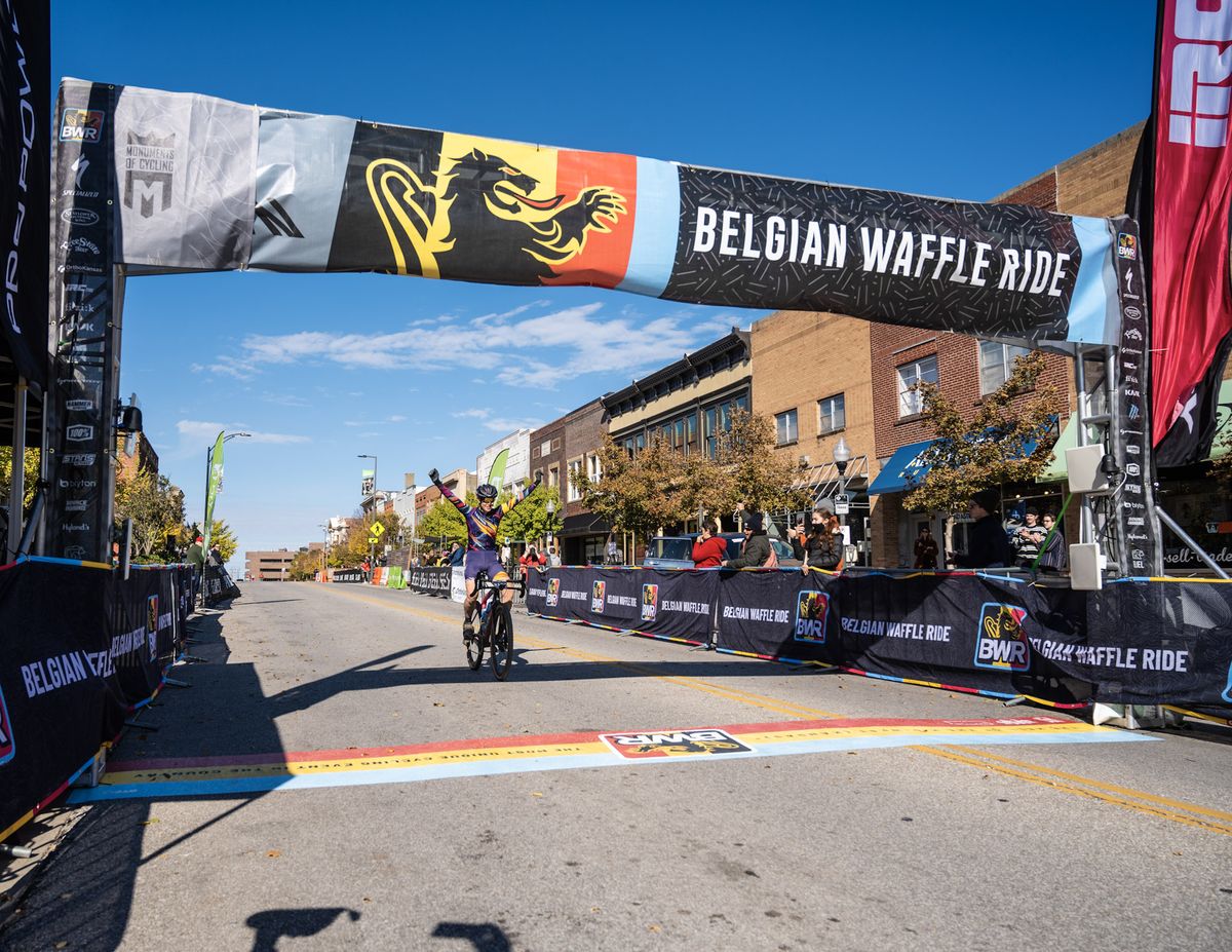 The 2021 Belgian Waffle Ride in Kansas, won by Tiffany Cromwell (Canyon-SRAM)