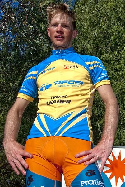 Can he hold on: Patrick Shaw (Genesys Wealth Advisers) clings to a six second lead in the tour over teammate Steele Von Hoff with a further nineteen seconds back to Drapac Porsche&rsquo;s Adam Phelan with three stages remaining.
