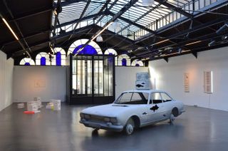 Exhibition view Martine Feipel & Jean Bechameil ‘A Hundred Hours from Home’ at La Patinoire Royale, a former roller skating rink in Brussels