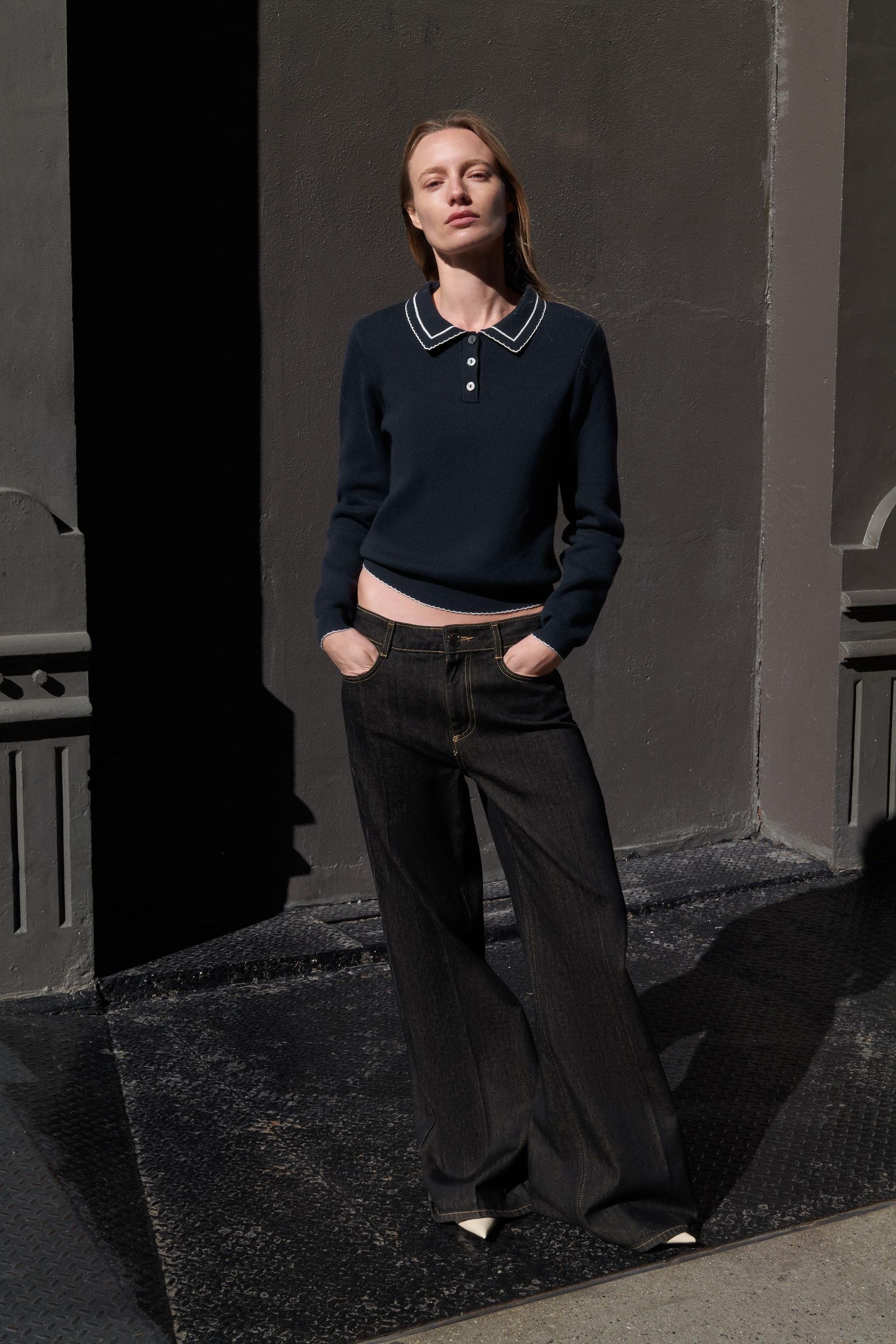 Knit Polo Shirt With Contrast Trims