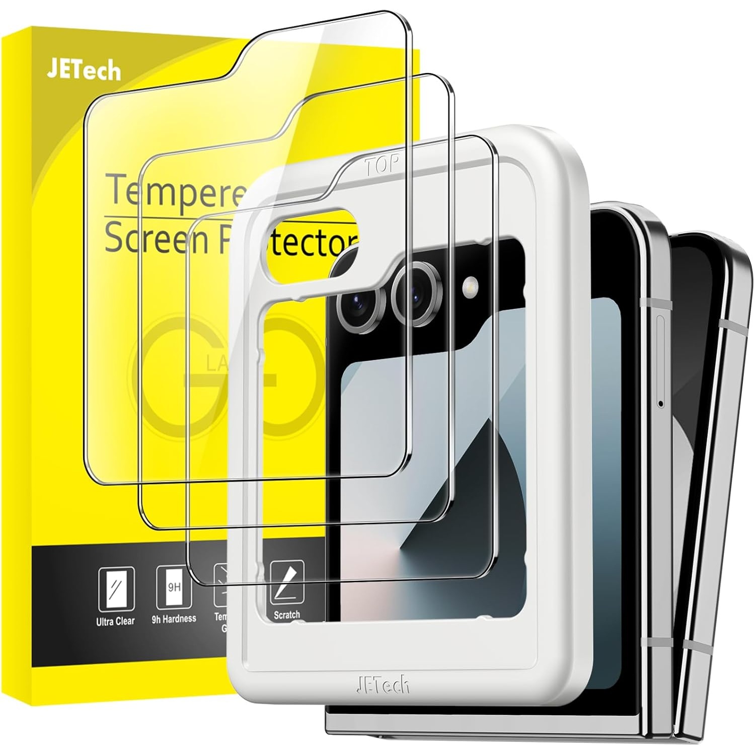 JETech Front Screen Protector for Galaxy Z Flip 7 FE 2025 / Z Flip 6 2024 3-Pack