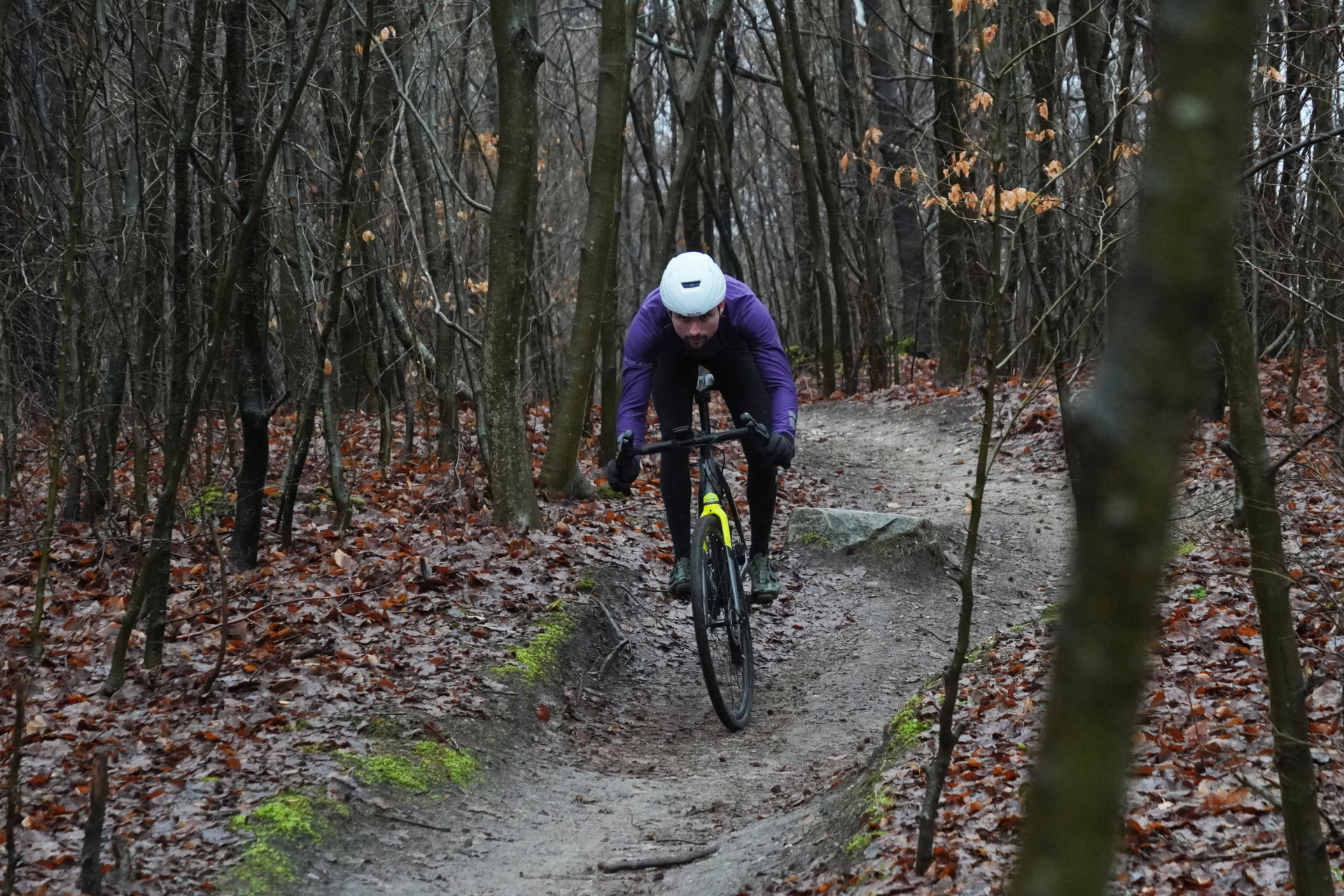 Image shows a person gravel riding in Denmark