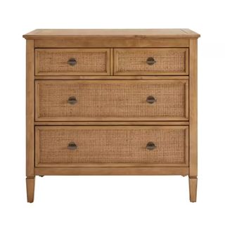 Marsden Patina Wood Finish Chest of Drawers against a white background.