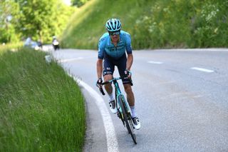 LEUKERBAD SWITZERLAND JUNE 10 Jakob Fuglsang of Denmark and Team Astana Premier Tech during the 84th Tour de Suisse 2021 Stage 5 a 1752km stage from Gstaad to Leukerbad 1385m UCIworldtour tds tourdesuisse on June 10 2021 in Leukerbad Switzerland Photo by Tim de WaeleGetty Images
