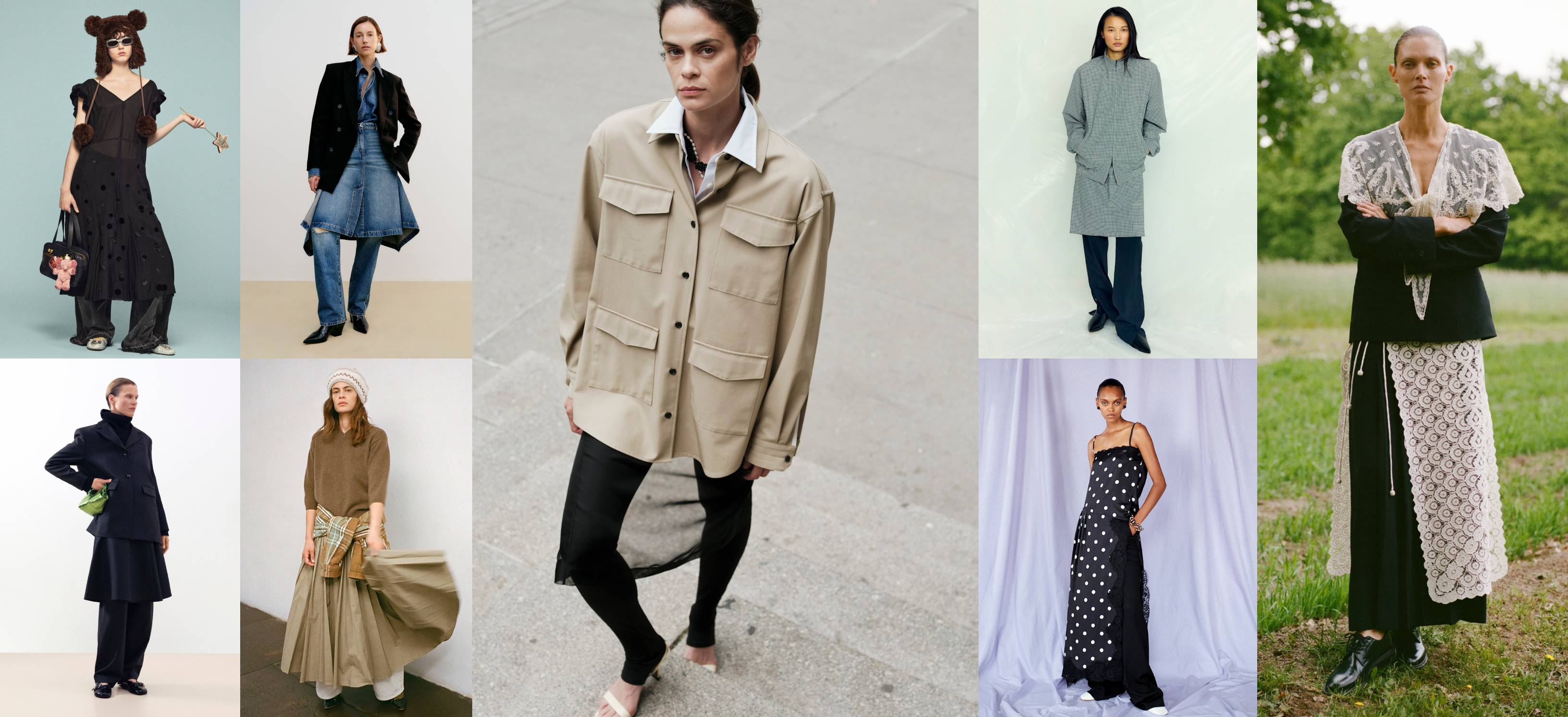 skirts over pants layering trend at Coach, Ganni, Brandon Maxwell, 6397, Maria McManus, Tibi, Sportmax, Sea Resort 2026