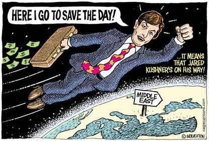 Political cartoon U.S. Jared Kushner Middle East peace deal