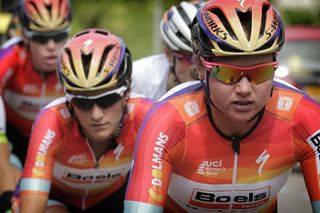 Chantal Blaak and Lizzie Armitstead of the Boels Dolmans Cycling Team
