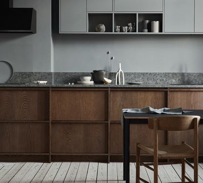 wooden kitchen cabinet ideas wood framed Scandi kitchen