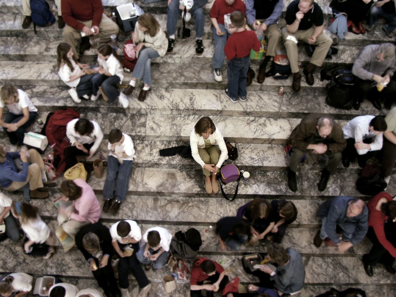 Alone in a crowd.