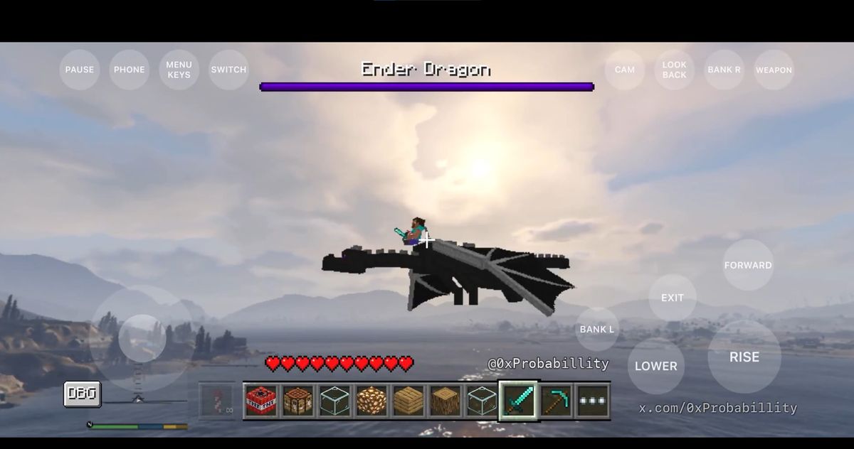 Vibecoder mods Minecraft inside GTA V running natively on an iPhone