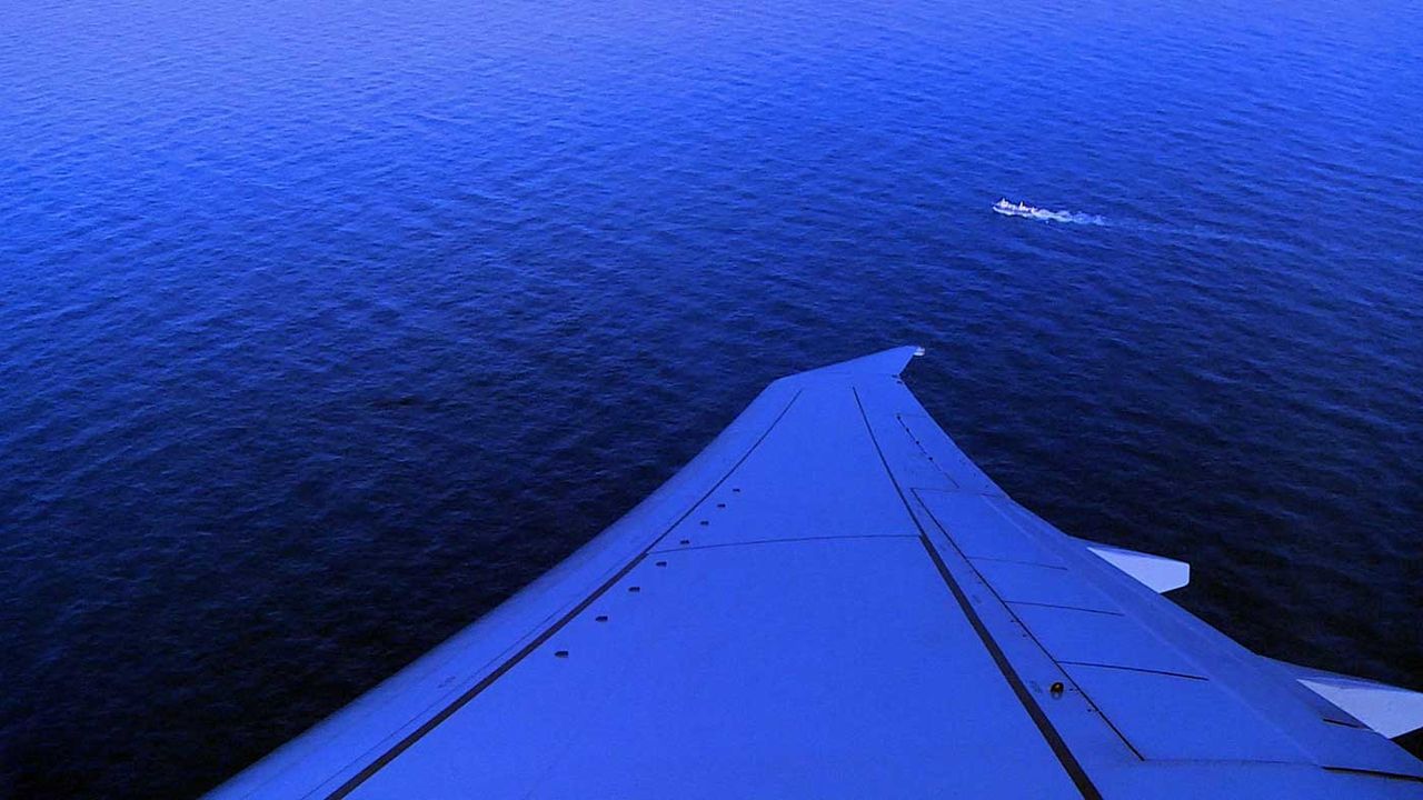 A P8-A Poseidon aircraft of the US Navy searches for the ARA San Juan