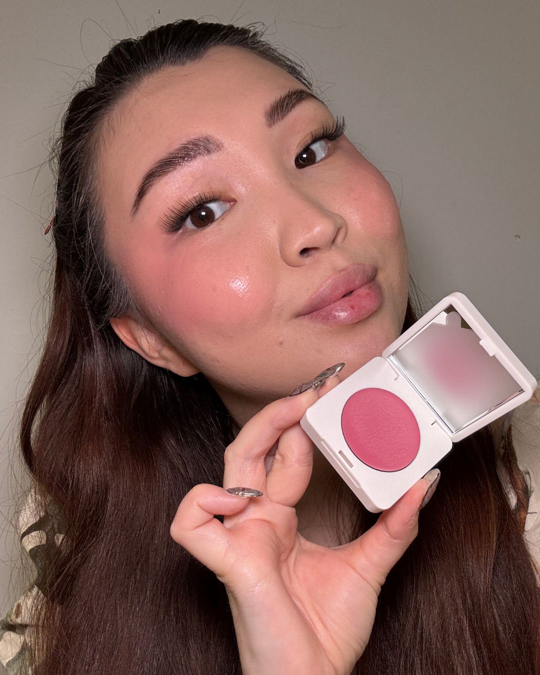 Denise Primbet testing the Summer Fridays Blush Butter Balm