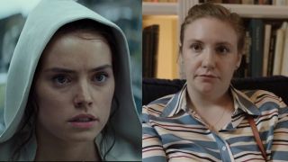 Daisy Ridley in The Rise of Skywalker and Lena Dunham in Girls side by side