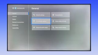 Screenshot on Xbox Series X showing the general settings menu