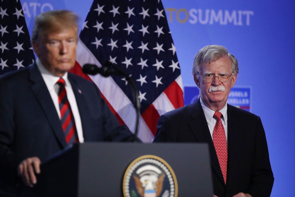 Donald Trump and John Bolton.