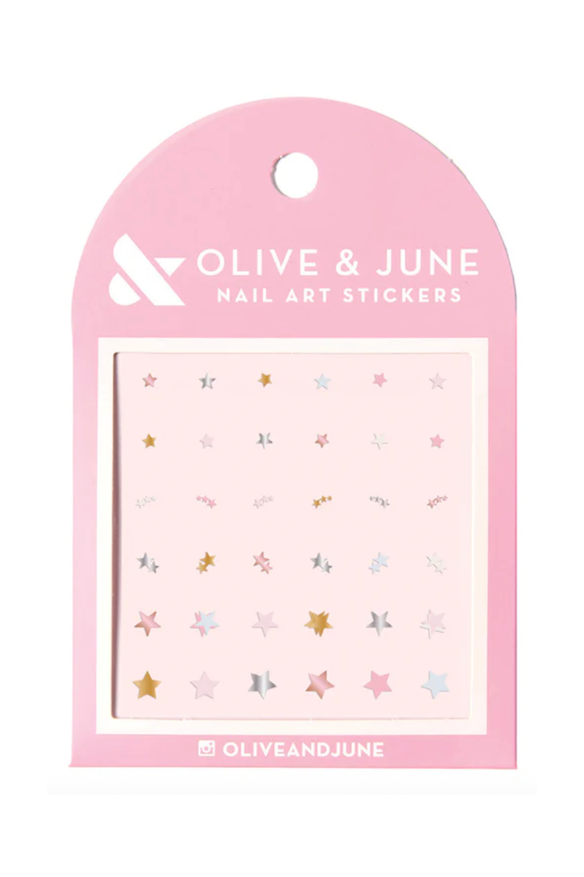 Olive &amp;amp; June nails stickers in a pink case