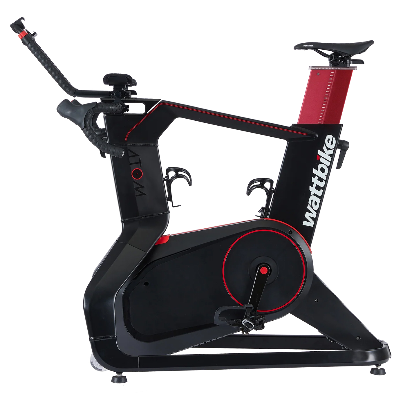 Wattbike Atom indoor smart bike in black and red