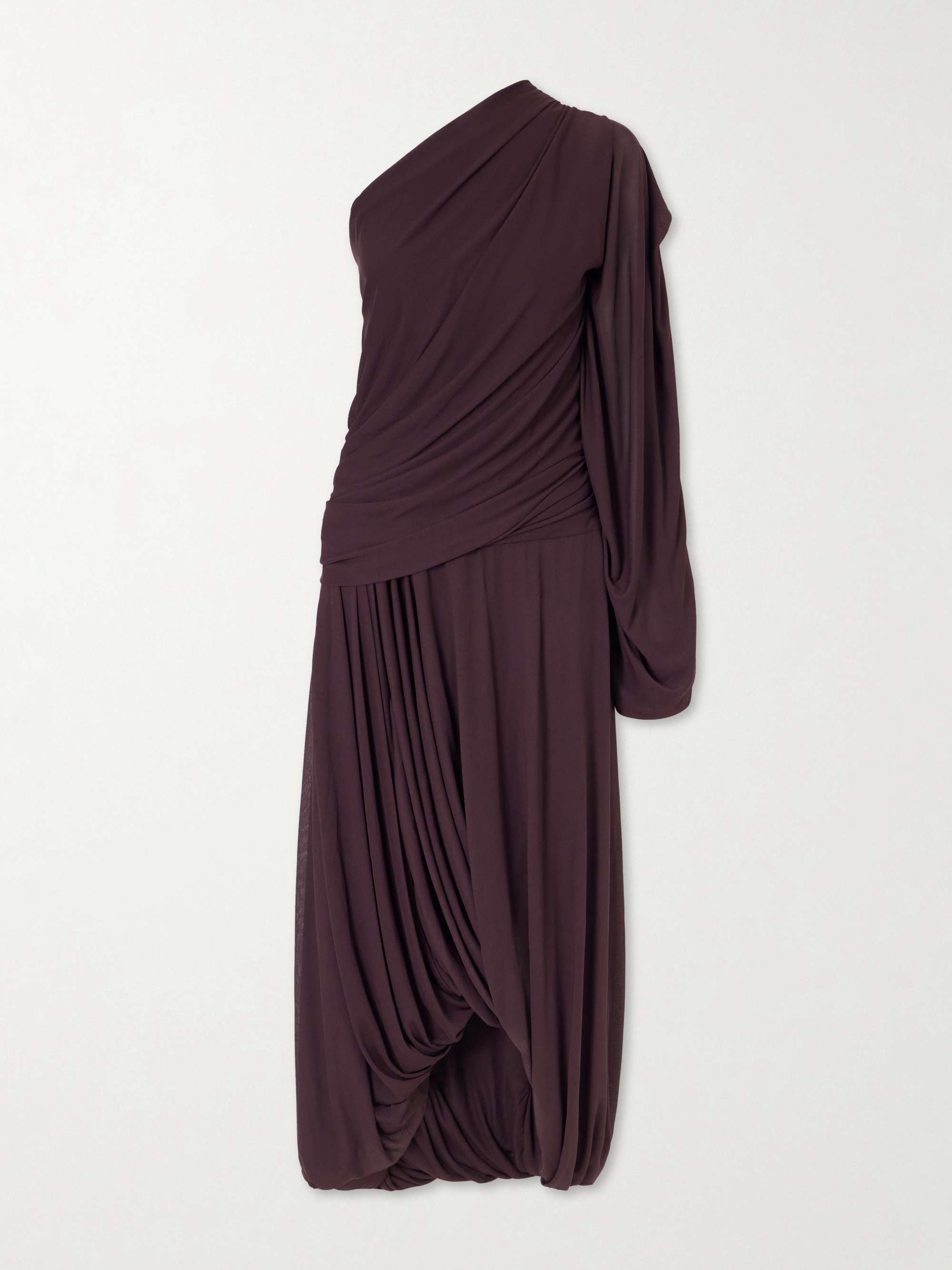 Gabri One-Shoulder Draped Jersey Midi Dress