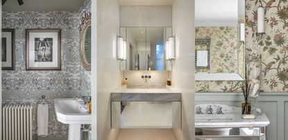 three powder rooms by london based ward and co