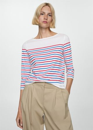 Striped Boat-Neck T-Shirt