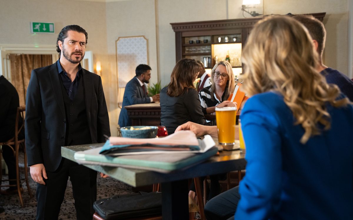 Adam Barlow tracks Sarah down.