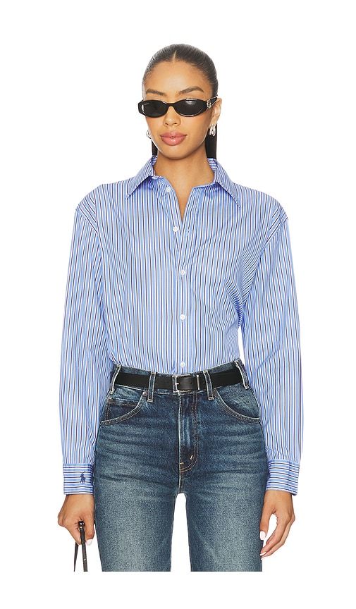 Oversize Fit Striped Cotton Shirt