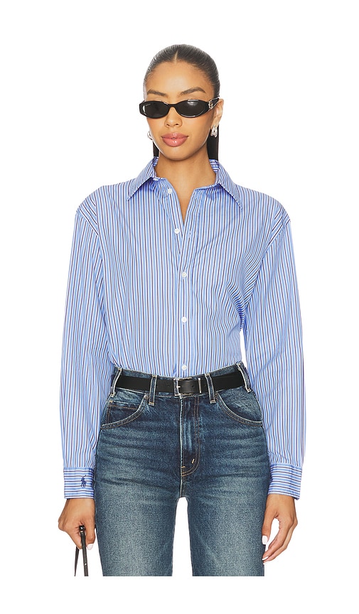 Oversize Fit Striped Cotton Shirt
