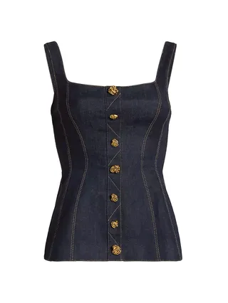 Corset Seam Denim Tank