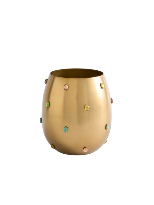 Cynthia Rowley Brass Cabochon Vase